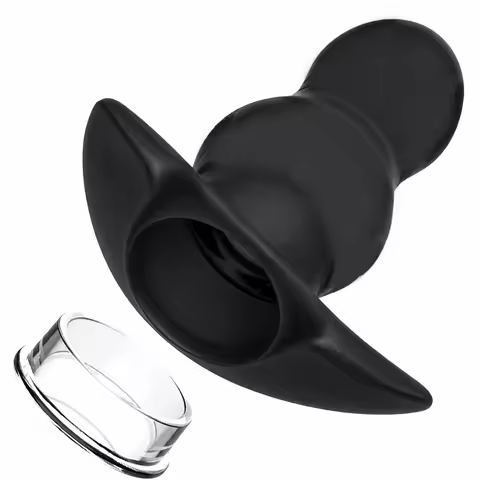 Hollow Gourd Anal Plug with Cap - Tunnel Butt Plug for Gape Training Prostate Play & Progressive Str