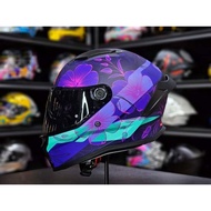 MT Stinger 2 Hibiscus Flower Purple Full Face Helmet