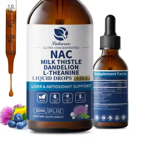 N-Acetyl-L-Cysteine NAC Supplement with Milk Thistle,Selenium for Liver & Kidney Support,Lung,Antiox