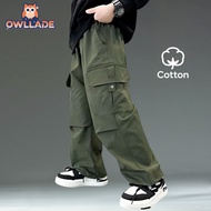 OWLLADE Cargo Jogger Pants for Kids Boy 321 in Green B02 4T-2