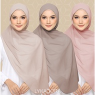STOK TERSEDIA SELENDANG Soft Pastel Color Shawl Chiffon Curve both side Nude Beige Off white dusty p