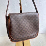 中古包 Vintage Celine 棕花斜揹小方包