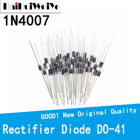 100PCS/LOT 1N4007 IN4007 4007 N4007 1A 1200V DO41High Quality Rectifier Diode D-41 DIP New Original