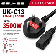 POWER CORD UK 3 Pin to C13 Power Cord 13A 250V 3500W Fused Power Cable 1.5mm Copper SELMES