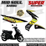 YAMAHA Cool Anti-Fade Mio Soul Carburetor Stickers, Mio Soul Carburetor Striping Soul Carburetor Tec