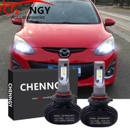 สำหรับ Mazda 2ปี2007-2014 (ไฟหน้า)-2Pc ไฟหน้า LED 6000K ชุดหลอดไฟสีขาวเปลี่ยนฮาโลเจน plug and play