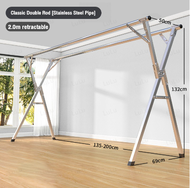 Jemuran baju pakaian dinding 200CM/Jemuran dinding stainless/steel Jemuran lipat dinding