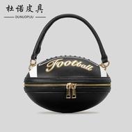 Creative PU American Y2K Letter Rugby Handbag
