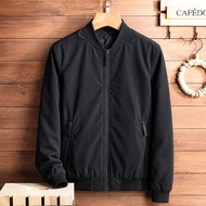 Jacket Lelaki Hitam Bomber Jacket Men Black Stand Collar Zip Casual Jacket Men Outdoor Korean Windbr