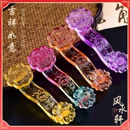 风水轩💦  琉璃水晶如意摆件 10.5 x 3.5cm 聚宝盆桶摆设品 家居装饰品 风水 招财 風水擺件 聚寶盆 招財 風水招财摆件 Fortune Luck Money Turn Play Yuan