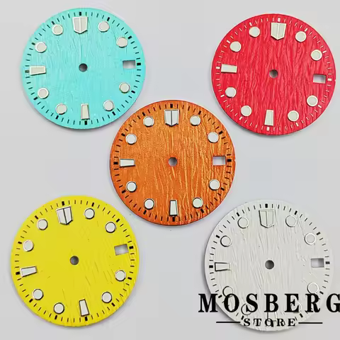 28.5mm White Watch Dial For NH34 NH35 NH36Sterile Green Luminous Fit 3.0 3.8 4.2 o'clock Automatic M