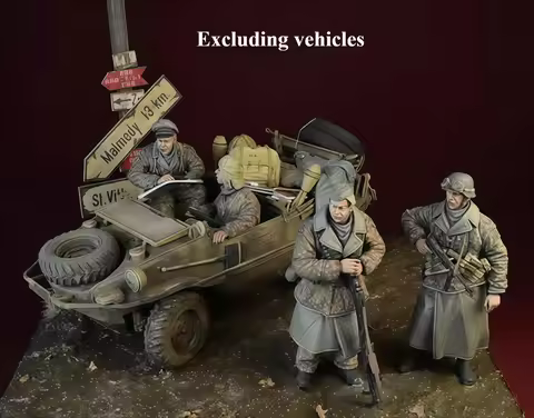 1/35 Resin Model Assembly Kit GK, 4 US Combat Team Members, Unpainted Model