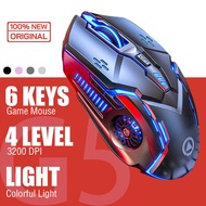 【Ready Stock】Mechanical Gaming Mouse Wired 6 Keys LED 7 Color Backlight Mouse USB Office For PC Lapt
