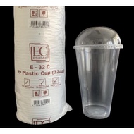 EC 32oz PP Cup with Dome Lid 50sets+/- Disposable Plastic Cup /Boba Cup/Big Cup