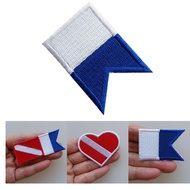 [whfashionkk] Alpha Flag diver Flag Patch Badge Scuba Diving  Embroidered Decorative Patches