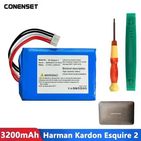 CP-HK03 3.7V 3200mAh GSP805070 Replacement Battery For Harman Kardon Esquire 2 Bluetooth Wireless Sp