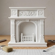Dollhouse Fireplace European Design 19th-Century Fireplace Model 19th-Century Mantel Piece Fluted Co