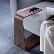 Heron 磁吸無線充電邊桌 | 胡桃 | 霧黑