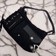 【LA LUNE】稀有中古二手Dior黑色龐克單肩側背孭揹腋下小包手袋