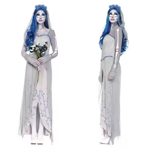 ABC123Dress for Female Cosplay Party Devil Corpse Bride Costumes Halloween Women Scary Vampire Costu