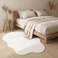 1pc, Washable Non-Slip Popular White Pineapple Ring Round Decorative Carpet, Faux Sisal Woven, 3D Te