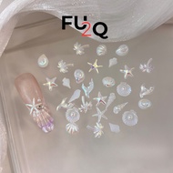 Tray of 12 Charm Nail Boxes Seashell Starfish Coconut Snail Nail Decoration – Pretty Sea Nails Fu2Q