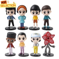 8Pcs/Set 8cm Anime Stranger Things Q Version Standing Position Demogorgon Eleven Mike Wheeler PVC Ac