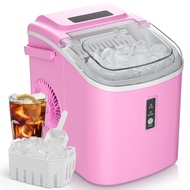 Mesin Pembuat Ais Atas Kaunter EUHOMY dengan Pemegang, 26.5 paun Sehari, 9 Kiub dalam 6 Minit, Pembu