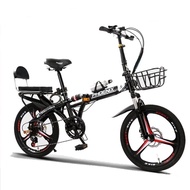 Foldable Bicycle 7-speed Variable Speed Folding Bike High Carbon Steel Double Disc Brake Foldable Bike Adult Bicycle