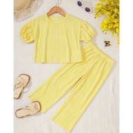 Kathryn Kids Girl Asymmetrical Puff Sleeve Top and Pants 42121