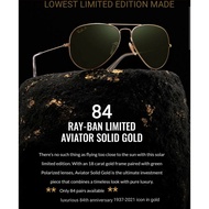 RAYBAN AVIATOR SUNGLASSES SOLID GOLD 18k RB 3025k LIMITED 84 RAREST NEW PILOT*