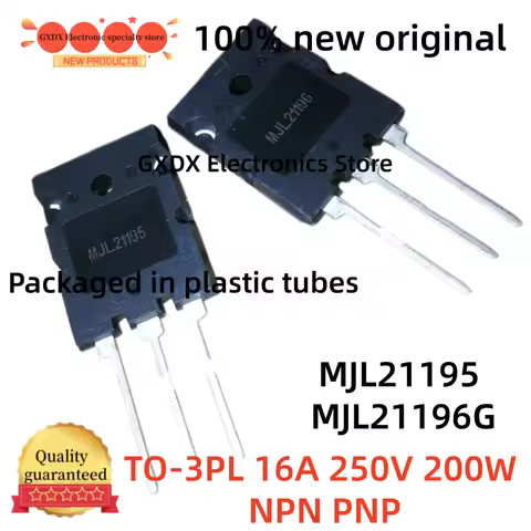 5-10-20-30pairs 100% new original MJL21195G MJL21195 + MJL21196G MJL21196 TO-3PL 16A 250V 200W NPN P