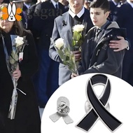 GAGAA Funeral Ribbon Badge Brooch, Breast Cancer Awareness Black Ribbon Pin, Enamel Black Ribbon Bad