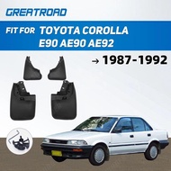 4pc Molded Mud Flaps Flap For Toyota Corolla E90 AE90 AE92 1987 - 1992  Splash Guards Mudguards 1988