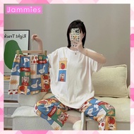 JAMMIES Milky Silk 3in1 Terno pajama set for women/ Round Neck sleepwear/ Korean nightwear/women loungewear