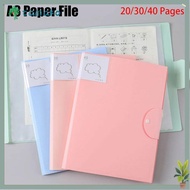 TAMAKO 1Pcs A3 Paper File Folder, Picture Album Office Supplies A3 Document Bag,  Plastic 20/30/40 P
