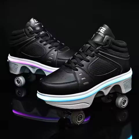 Unisex Shining Deform Roller Skates Shoes With 4 Wheels Child Youth Deformation Shoes Fashion Parkou