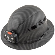 Klein Tools Hard Hat, Premium KARBN Pattern, Vented Full Brim, Class C, Lamp 60347