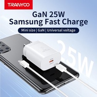 TRANYOO SA6C อะแดปเตอร์ชาร์จเร็ว 45W สำหรับศัพท์ Samsung มาพร้อมสายชาร์จแบบ C ถึง C เหมาะสำหรับ S20