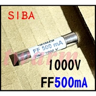 〔 Deyuan 〕 Imported Fuse SIBA FF 500mA, 6.3MM * 32MM 1,000V Ceramic Fuse