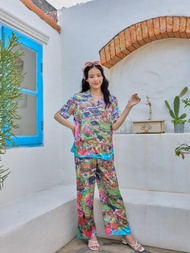 ชุดนอน Muslin pajamas Silk Satin รุ่น Festival Town (N5119 T5119)