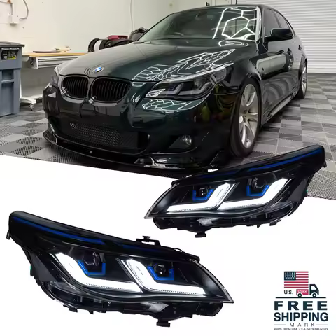 Car Headlights for BMW E60 2003-2010 5 Series 520i 525i 530i LED Auto Headlight Assembly Upgrade Dou