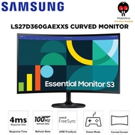 Samsung 27" LS27D360GAEXXS VA FHD 100HZ 4MS FHD FreeSync Eye Care Essential Curved Monitor