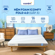 [ORDER 10TR GET 1 SET OF BABY BLANKET] iComfy Fold 4.0 Foam Folding Mattress - Convenient 3-Fold Mat