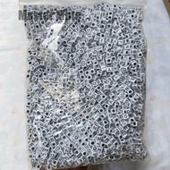 White and black square alphabet letter beads 1 pound