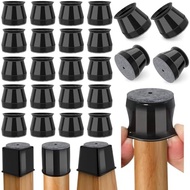 Ansible 24 Pcs Chair Leg Floor Protectors Square, Silicone Felt Furniture Leg Pads Caps Covers for H