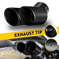 TasteTasty 1Pcs 63mm Universal Car Dual Outlet Exhaust Stainless Steel  Exhaust Tip Muffler Tail Dou