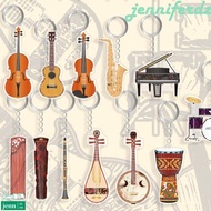 JENNIFERDZ Guitar Acrylic Keychain, Ukulele VIOLIN Guitar Model Pendant, Gibson Key Ring Cello Drum 