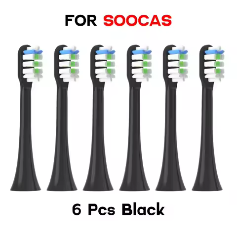 6PCS Toothbrushes Head for SOOCAS X3/X3U/X3Pro/V1/X5/X1/D3/D3 Pro Sonic Colorful Toothbrush DuPont S