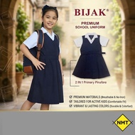 BIJAK-2 IN 1 Primary Girl Uniform/Pinafore Primary School Gown 2 In 1 Smooth Soft Cool Iron Free/2 I